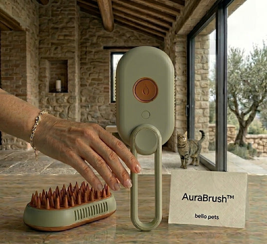 AuraBrush™: La Spazzola Spa 3-in-1 per il Tuo Gatto