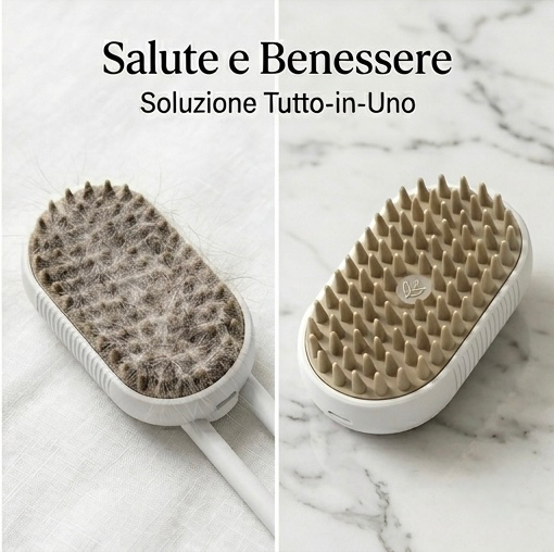 AuraBrush™: La Spazzola Spa 3-in-1 per il Tuo Gatto