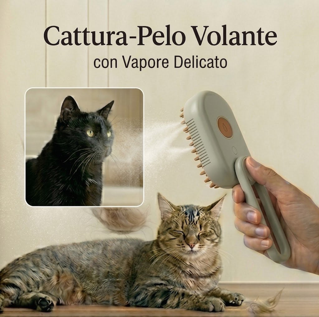 AuraBrush™: La Spazzola Spa 3-in-1 per il Tuo Gatto